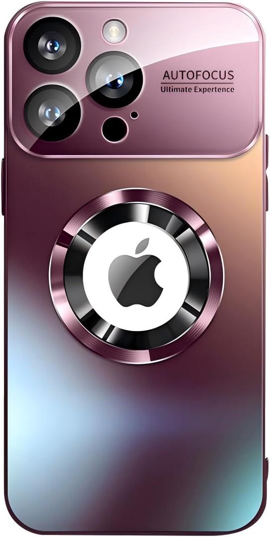 Magnetic Design for iPhone 16 Pro Max Case,Compatible with MagSafe[Military Grade Drop Protection] Camera Lens Protector Cover Logo View Dust-Proof Matte Shockproof Protective Cover,Wine Red