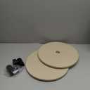 FONTOI Patio Adjustable Table Top, 14.8 Inch Black Tempered Tabletop with 1.6 Inch Umbrella Hole, Outdoor Umbrella Round Table Tray for Patio Table or Garden Use, Beige