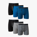 Hanes Men's Boxer Briefs, Cool Dri Moisture-Wicking Underwear, Cotton No-Ride-up for Men, Multi-Packs, Size:L, 5 Pieces