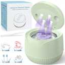Dental Ultrasonic Retainer Cleaner Machine: 45kHz Dental Cleaning Pod with Digital Timer & 200ML, Cleaning for Dentures, Mouth Guards, Aligners, Night Guards, Braces, Toothbrush Heads & Jewelry, Green