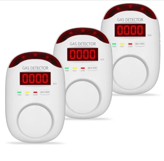 WA886 Plug-In Natural Gas Leak Detector LNG LPG Propane Methane (3 Pack)