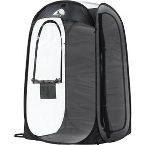 Sports Pod, Kilindeer Pop Up Weather Tent for 1 Person  Portable All-Weather Shelter with Clear TPU Panels, Instant Setup for Outdoor Events, Camping, Hiking, Wind & Rain Protection (Black)