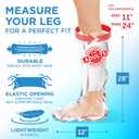 100% Waterproof Cast Covers for Shower Leg - 2pk - Tight Seal - Reusable Adult Half Leg Cast Protectors - Knee, Ankle, Foot - After Surgery Bandage and Dressing Cast Bag for Wounds and Burns