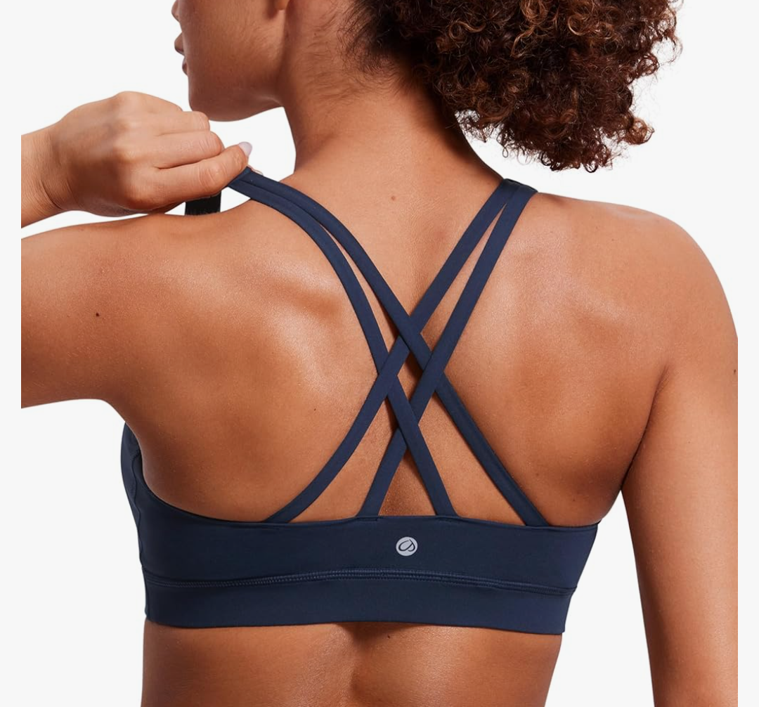 Sports Bras for Women,Padded Sports Bra Tank Top Sexy Crisscross Back High Impact Longline Workout Yoga Bra Size M