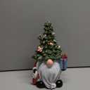 Lighted Christmas Tree Gnome Decoration -11 Inch Resin Xmas Gnomes Figurine Light Up for Holiday Winter Indoor Home Table Decor