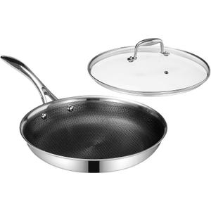 DELUXE Hybrid Ceramic Nonstick 12-Inch Fry Pan with Tempered Glass Lid, Skillet with Stay-Cool Handles, Dishwasher&Oven Safe, PFOA Free Compatible with All Cooktops DELUXE Hybrid Ceramic Nonstick 12-Inch Fry Pan with Tempered Glass Lid, Skillet with Stay-Cool Handles, Dishwasher&Oven Safe, PFOA Free Compatible with All Cooktops