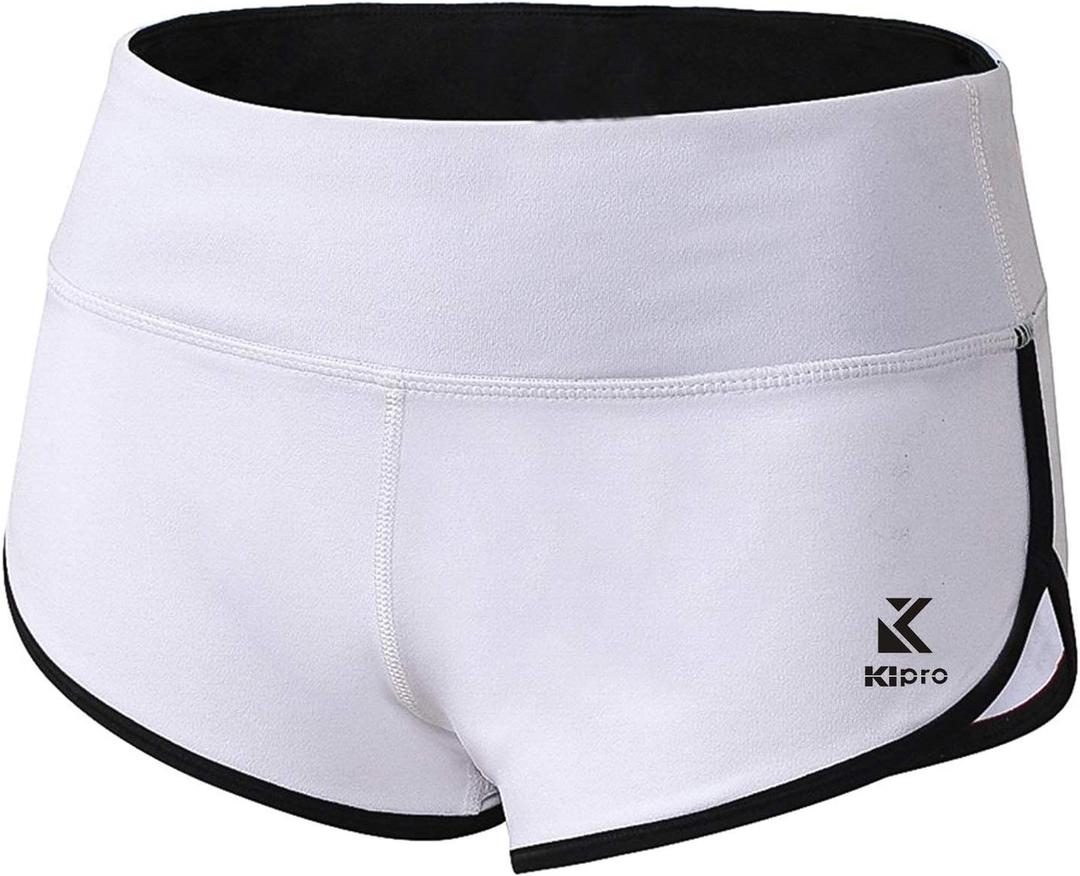 Women's Active Shorts Fitness Sports Yoga Booty Shorts for Running Gym Workout (White, S)