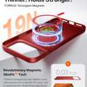 TORRAS Magnetic Slim Fit for iPhone 17 Pro Case 6.3 inch, Ultra-Thin, Compatible with MagSafe, Lightweight Matte Anti-Scratch Hard PC Cover Phone Case for iPhone 17 Pro OriginFit, Red