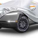 Waterproof Car Cover Replace for Tesla Cybertruck, 6 Layers Silver All Weather Full Car Covers with Zipper Door & Windproof Bands for Snow Rain Dust Protection