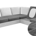 Arfntevss Velvet Sectional Couch Covers L Shape 5 Seat Couch Cushion Covers Fitted Stretch U Shaped Sofa Cushion Covers Thick Washable Corner Furniture Protector (5-Piece Seat Covers, Light Gray)