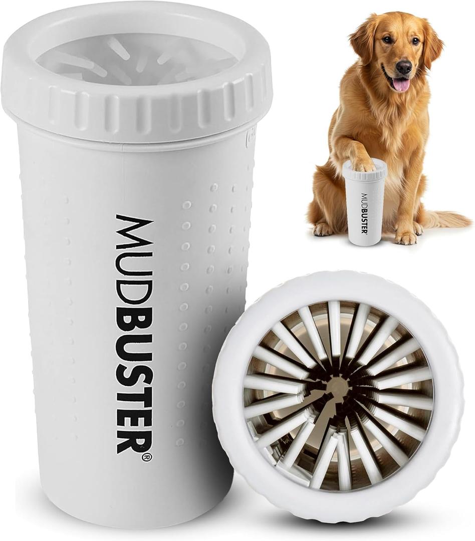 Dexas MudBuster Portable Paw Cleaner for Dogs, Large, Bright White Special Edition, Premium Pet Supplies and Accessories