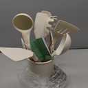 GreenLife 11 Piece Silicone Utensil Crock Set, Nonstick Kitchen Tools, Ladle, Turner, Slotted Turner, Spatula, Spoon, Spaghetti Server, Brush, Whisk, Tongs, Crock, Dusty Pink