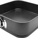 1 Piece Square Springform Cake Tin for Baking Non Stick, Pudding Pan, Bake Tin for Cake, Carbon Steel, 22 cm