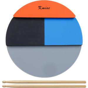 Drum Practice Pad, Horse Drum Pad 12 Inch Silent Practice Pad with 4 Different Playing Surfaces for Snare, Tom, Floor-tom & Ride Cymbal, Silent Practice Drum Pad, and Portable Practice Pad for Drummer