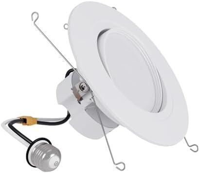 HALO RA 6-Inch Recessed LED Trim Downlight with Adjustable Gimbal, Selectable Lumens and Color Temperatures, Dim-to-Warm - RA56LS9FSD2W1EWH