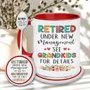 Retirement Gift - Retired Mug - Christmas Gift For Grandma, Mom - Retired Under New Management See Grandkids For Details Mug - Happy Retirement Cup For Women, Coaster, Spoon
