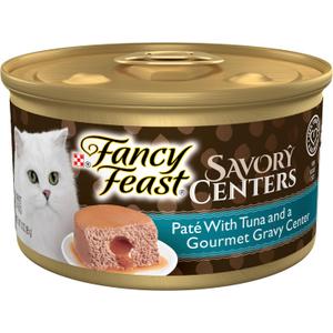 Purina Fancy Feast Savory Centers With Tuna Wet Cat Food Pate with Gourmet Gravy Center - (Pack of 24) 3 oz. Cans (EXP 01/01/27) Purina Fancy Feast Savory Centers With Tuna Wet Cat Food Pate with Gourmet Gravy Center - (Pack of 24) 3 oz. Cans (EXP 01/01/27)