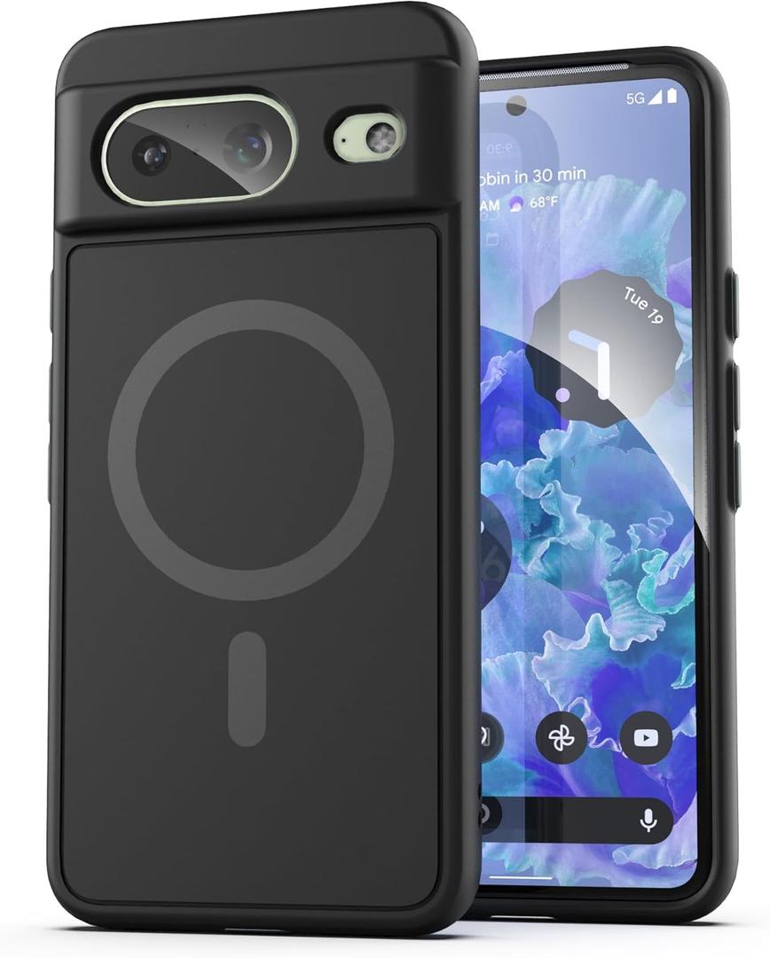 ENCASED Magnetic Case for Google Pixel 8 Compatible with MagSafe Charging & Accessories Black
