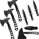 Throwing Knives Throwing Axes and Tomahawks 3 Pack Set with Bottle Opener and Nylon Sheath, 10in Axe Throwing Game for Backyard Competition and Recreation, Axe Gift Set for Men (Black)