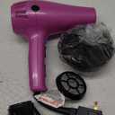 Conair Hair Dryer with Retractable Cord, 1875W Blow Dryer, 3 Heat Settings, 2 Speeds, Blow Dryer with Diffuser and Concentrator Attachments, Ionic + Tourmaline Technology, Pink