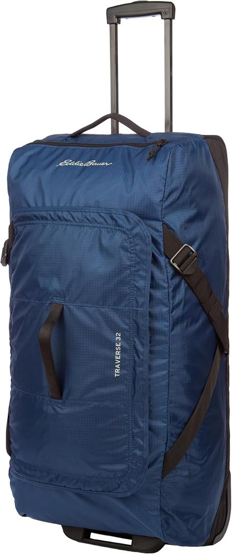 Eddie Bauer Traverse Luggage | Roller Wheels | Telescoping Handle | Travel | Vacation | Ripstop Nylon - Medium Indigo, 31"