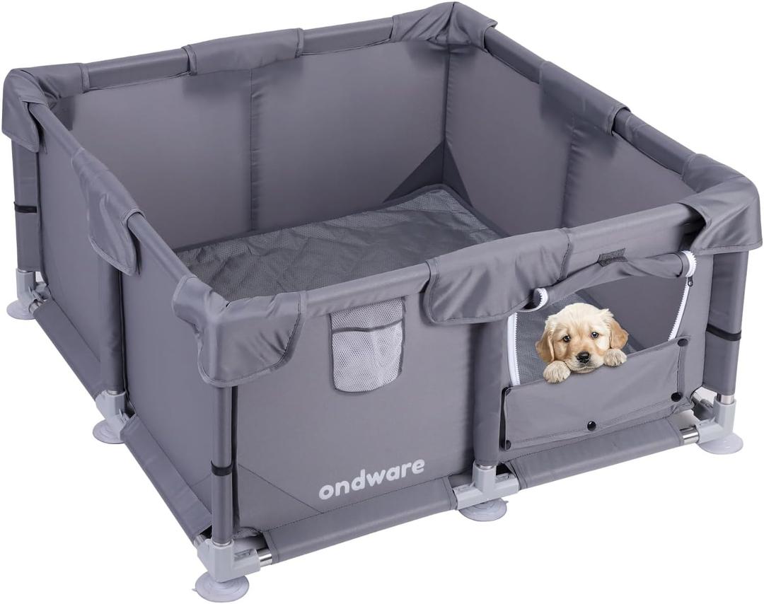 Puppy PlayPen, 282815 in Dog Play Pen Indoors,Small Animals Playpen with Gate for Chick/Kitten/Puppy/Guinea Pig/Rabbits/Hamster/Chinchillas