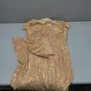 meilun Short Sleeve Sequin Dress for Women Formal Evening Gowns Sparkly V Neck 1920s Long Dress Size L