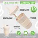 Grow Forward Bamboo Kids Cups with Lids and Straws - 10oz Drinking Cups for Kids with Childproof Twist Lids & Silicone Straws - Eco Friendly, BPA Free, Non Toxic & Dishwasher Safe - Arctic