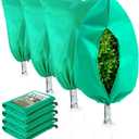 Homimp Plant Covers Freeze Protection, 4 Pack Frost Covers with Zipper Drawstring (31.5" x 47.3") Plant Protection Cover Bags for Outdoor Winter Frost Cold Weather Shrubs Trees Jacket Covers(Green)