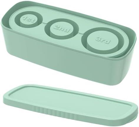 waenhasd Tray for Cup,3 Hollow Cylinder Molds for 30-40oz Tumbler Cup,Silicone with Lid and Storage Box,Easy to Release Ice Maker Cube Tray for Juice Drinks Coffee/3472 (Color : Mint Green), 21213