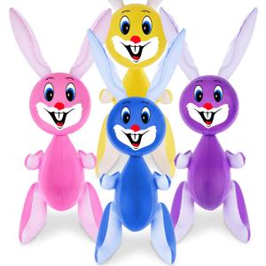 ArtCreativity Rabbit Inflates, Set of 4, 3 Ft. Easter Bunny Inflates, Indoor and Outdoor Party Decorations, Egg Hunt Supplies, Bunny Themed Birthday Party Favors, 4 Assorted Colors