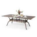 VINGLI 8-Person Outdoor Dining Table, Metal Dining Table with Umbrella Hole Cast Aluminum Patio Table, Rectangle Table Outdoor Furniture Garden Table (87”Lx42W”x28.5”H)