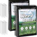 3FT x 100FT (2 Pack 3x50FT) with 20 U-Shaped Pegs - Heavy Duty Weed Barrier Landscape Fabric for Gardening, Driveway, Geotextile Underlayment, Soil Stabilization, French Drain Fabric