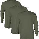 Gildan Adult Ultra Cotton Long Sleeve T-Shirt, Style G2400, Multipack, Large