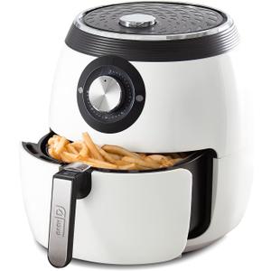 Dash Deluxe Electric Air Fryer + Oven Cooker with Temperature Control, Non-stick Fry Basket, Recipe Guide + Auto Shut Off Feature, 1700-Watt, 6 Quart - White