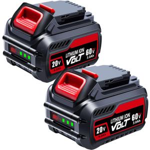 2-Pack 9.0Ah Replacement for Dewalt 20v/60v Flexvolt Battery Compatible with Dewalt 60V Battery DCB609 DCB606 DCB612 Cordless Tools