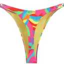 RELLECIGA Women's Adjustable High Cut Thong Bikini Bottom Size L