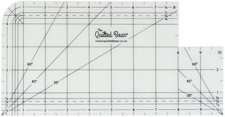The Quilted Bear Hot Ironing Ruler - Non-Slip Ironing Quilting Rulers & Hot Hem Ruler for Sewing & Quilting, with Multiple Inch & Angle Markings (5" x 10")