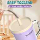 2 x Toddler Cups  9 oz Adorable Miniature Tumbler with Leak-Resistant Straw and Toddler-Friendly Handle, Encourages Hydration, Easy to Clean, Sippy cups for Toddlers 1-3BPA Free silicone (Lilac)
