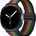 Stretchy Braided Bands Compatible with Samsung Galaxy Watch 8 Band 40mm 44mm/Galaxy Watch 8 Classic 46mm, Elastic Nylon Wristband Sport Strap for Galaxy Watch 8 2025 Women Men
