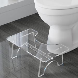 Choowin Thickened Acrylic Toilet Stool Squat Adult - 6.7 Inch Poop Stool Adult for Bathroom - Portable, Modern, Clear