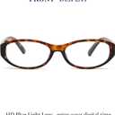 Retro Small Oval Glasses for Women 90s Small Face Blue Light Eyeglasses (A3 Tortoise)