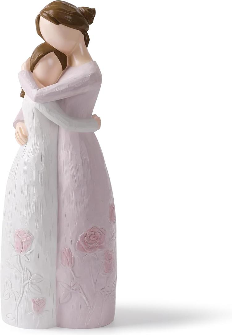 Mother Daughter Hug Figurine  Handcrafted Resin Collectible Figurines Home Decor, Sentimental Gift for Mom Birthday, Mothers Day, Thanksgiving, Christmas, Purple