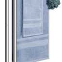 Livabber Standing Towel Rack, 304 Stainless Steel 2-Tier Towel Holder Stand with Marble Base, Modern Stylish Tall Shower Towel Bar for Bathroom Accessories, PoolBrushed Nickel