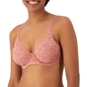 Bali Women's Breathe Lace Underwire Bra, Breathable 2-Ply Modal Bra, Convertible Straps (34DD, Misted Rose)