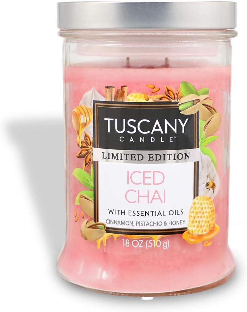 Tuscany Candle Iced Chai: Cardamom & Honey Scented Spring Candle, 18 oz