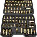 Car Air Conditioning Leak Detector 77pcs Automotive Air Conditioning Leak Test Kit Brass Ac Leak Detection Tools Connector Repair Kit for Car Auto AC