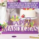Happy Mardi Gras Metal Sign Mardi Gras Table Decoration Centerpiece Metal Letter Sign Holiday Tabletop Decor Dinner Carnival Party Supplies for Home Office Mantel Party Supplies
