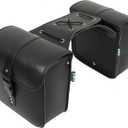 Motoforti Pair Motorcycle Saddlebag Side Tool Bags Cycling Luggage Bag Waterproof Quick Release Buckles (Black)