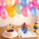 2 x Colorful Balloon Box Pop Up Happy Birthday Greeting Card, ideal love Gift for Adult and Kid with Blank Note Card & Envelope, Foldable Celebration for Daughter, Son, Mom, Dad, Friend, Children